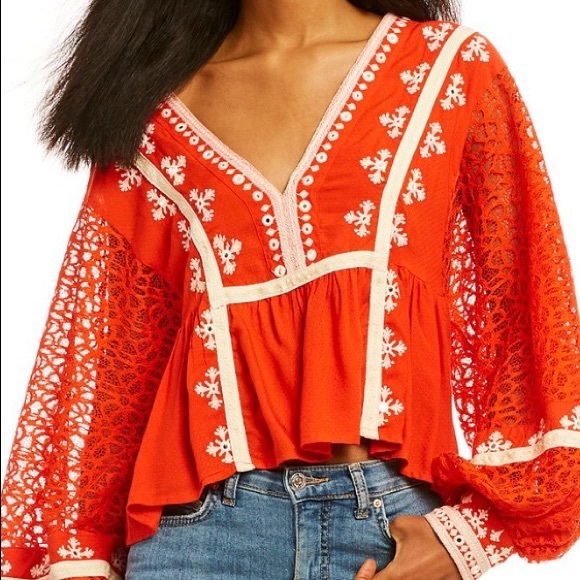 Free People Tops - Free People Women’s Boogie All Night Eyelet Lace